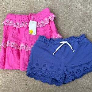Mini Boden Kids Floral Pink and Blue Shorts
